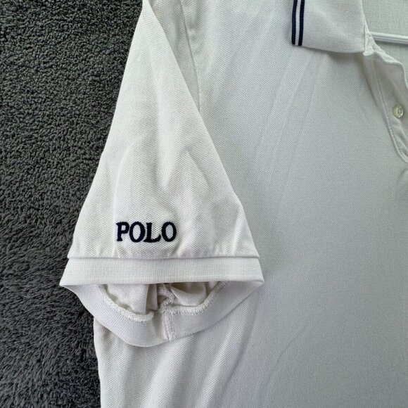 Polo Ralph Lauren Polo Shirt XL White Embroidered Short Sleeve Big Pony Pro Fit - Picture 9 of 15